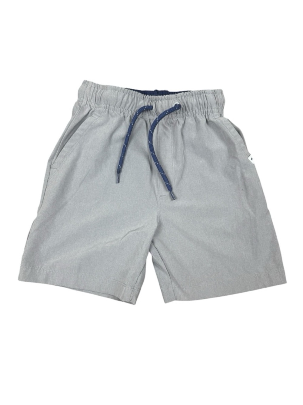Tommy Bahama Boys Light Gray Casual Drawstring Shorts with Navy Cord Small 5/6